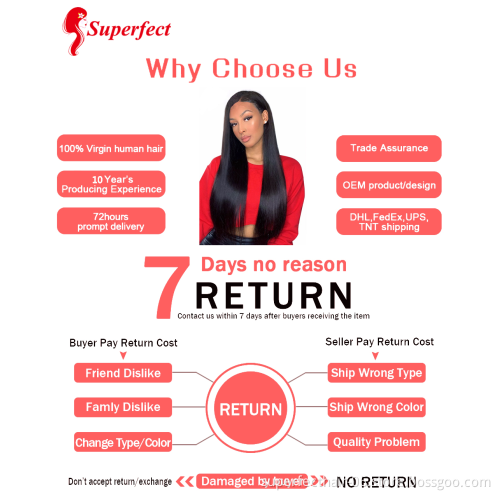 New Arrival Superfect Transparent Swiss Lace Front Wig Human Hair 360 Lace Frontal Wig Glueless Brazilian 100% Virgin Wigs